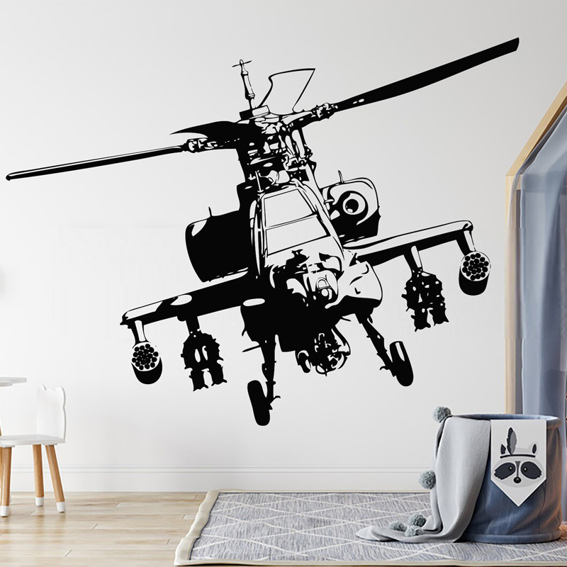 Baby Nursery Vinyl - Helicopter Military Wall Decal Hero Soldier