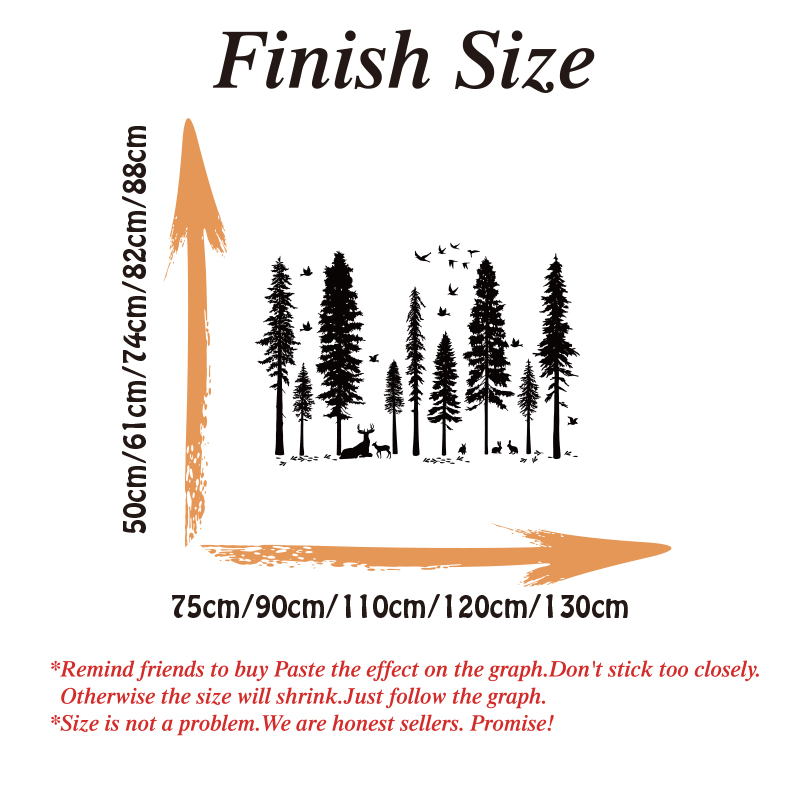 Large Pine Tree Bird Deer Wall - огляд і ціна Baby Nursery Plants