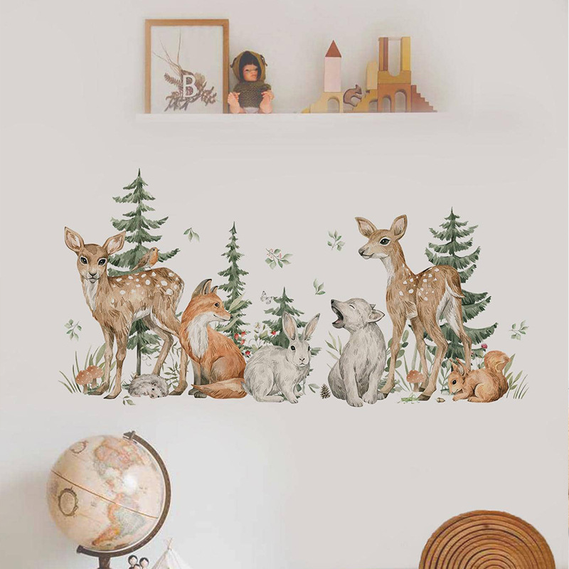 Cartoon Watercolor Forest Anim - огляд і ціна Baby Nursery Plants