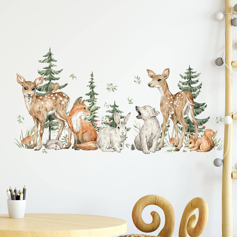 Cartoon Watercolor Forest Anim - огляд і ціна Baby Nursery Plants