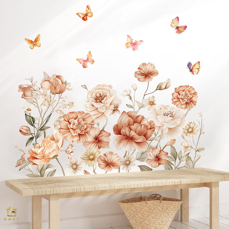 Boho Watercolor Flowers Wall S - огляд і ціна Baby Nursery Plants