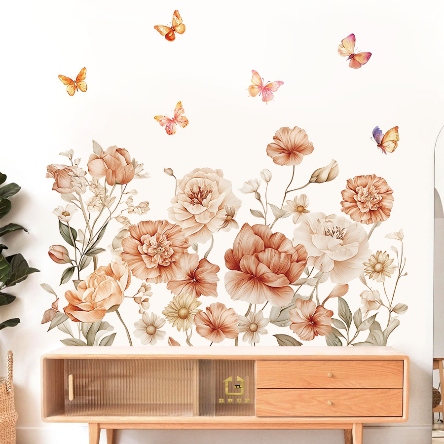 Boho Watercolor Flowers Wall S - огляд і ціна Baby Nursery Plants