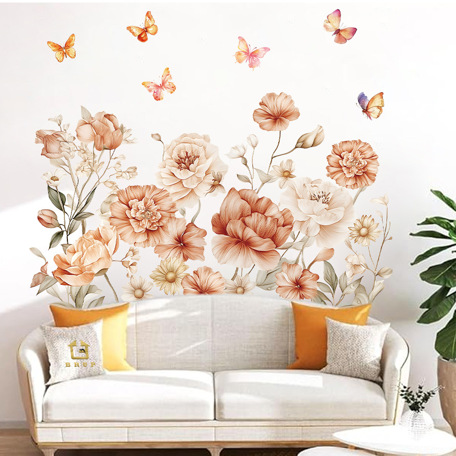 Boho Watercolor Flowers Wall S - огляд і ціна Baby Nursery Plants