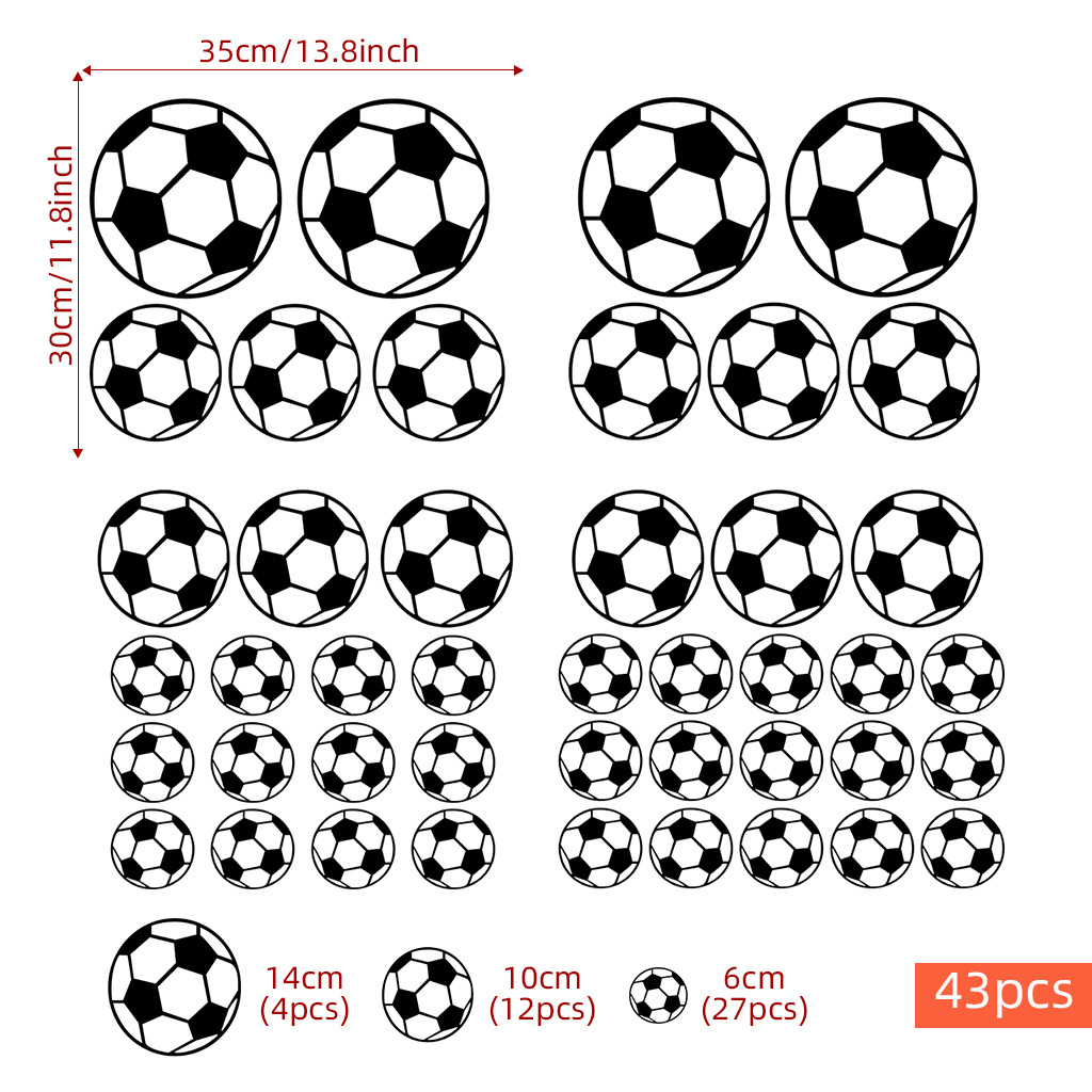 43Pcs Football Wall Stickers F - огляд і ціна Baby Nursery Vinyl