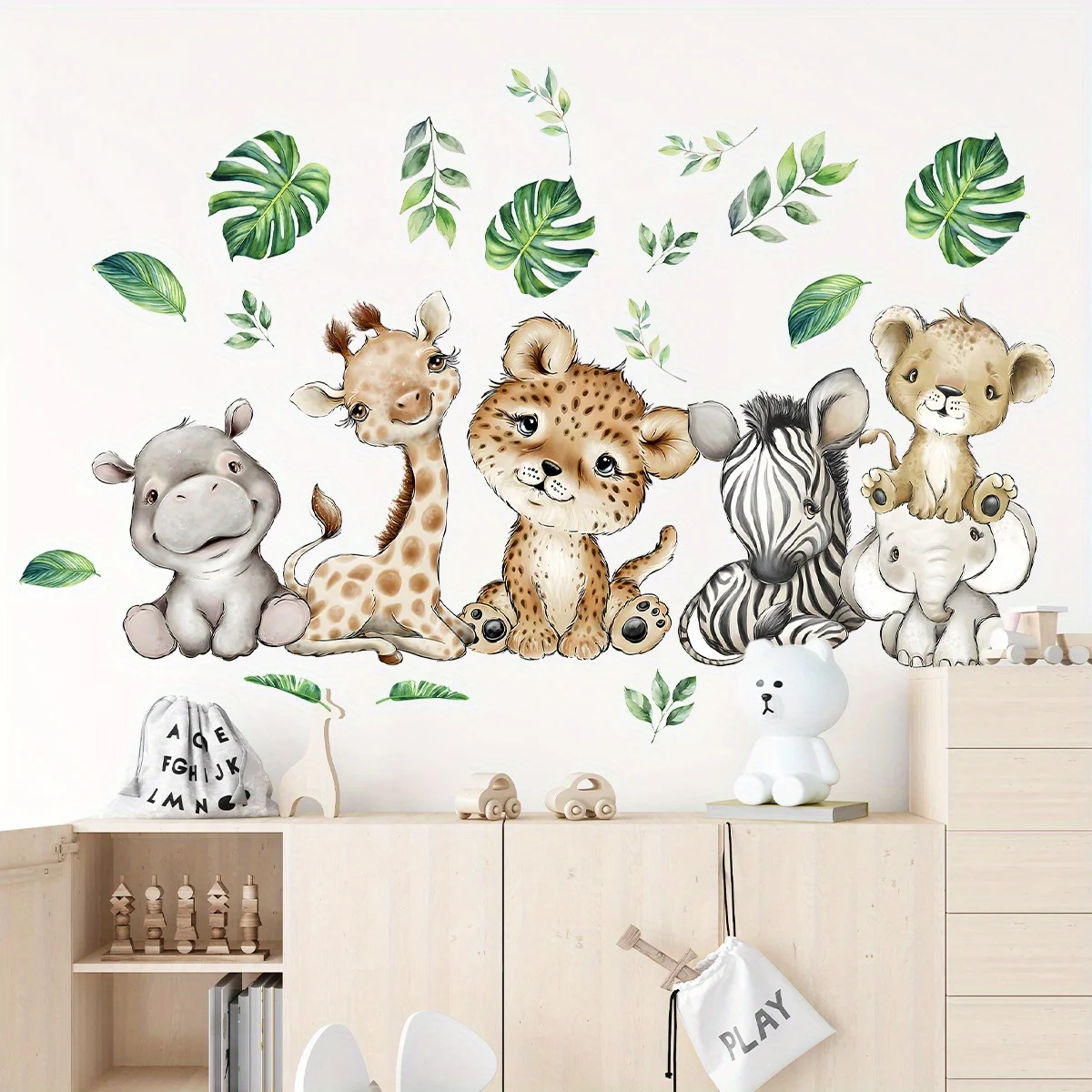 1PC Cartoon Cute Hippo Tiger E - огляд і ціна Baby Nursery Vinyl