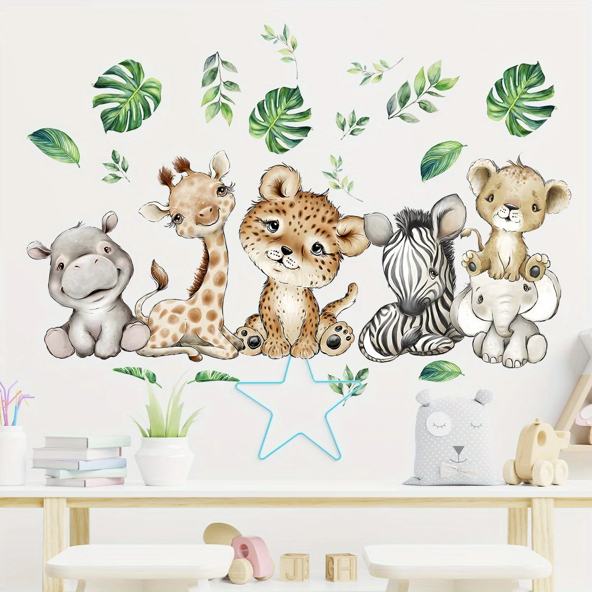 1PC Cartoon Cute Hippo Tiger E - огляд і ціна Baby Nursery Vinyl