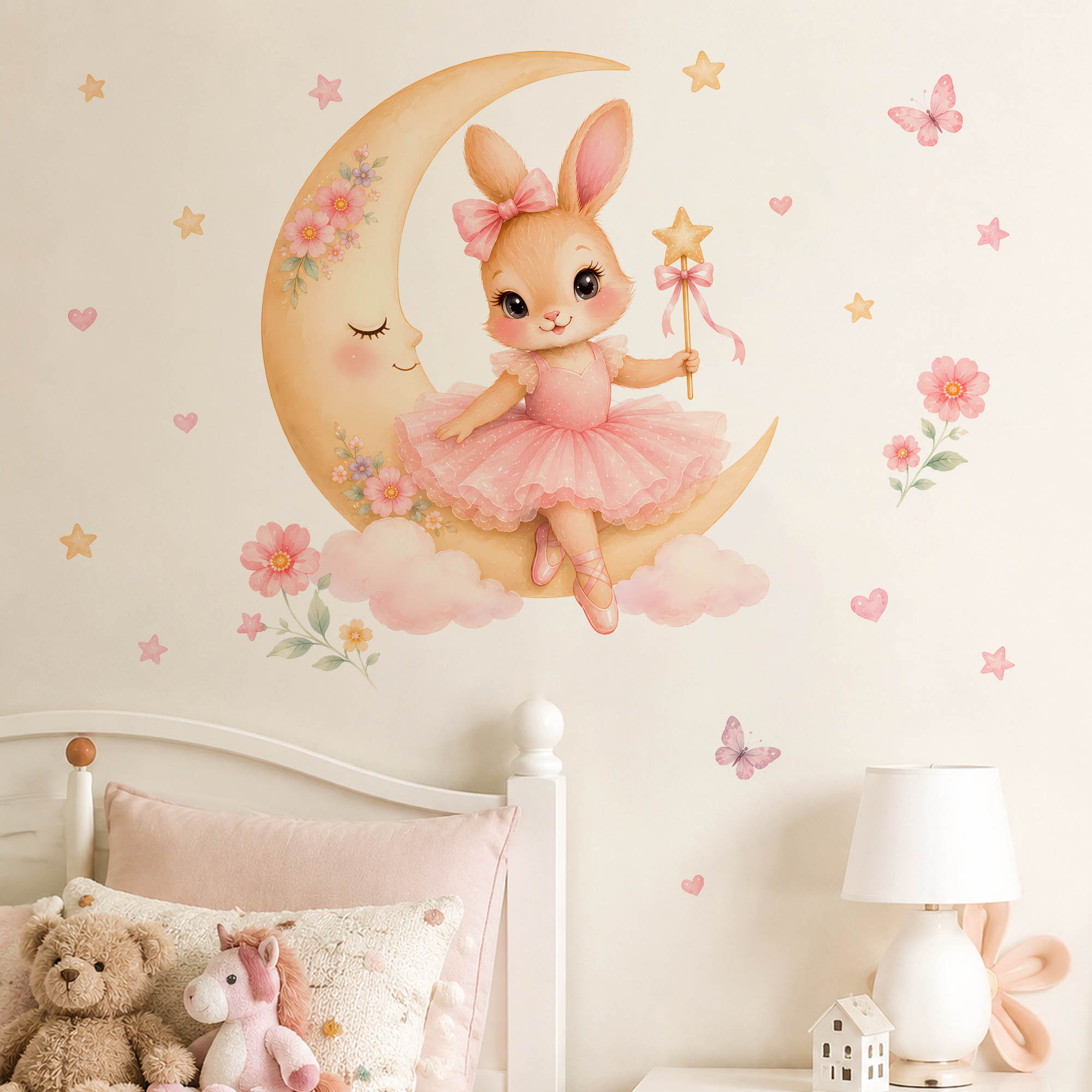 Watercolor Ballerina Bunny Moo - огляд і ціна Baby Nursery Vinyl