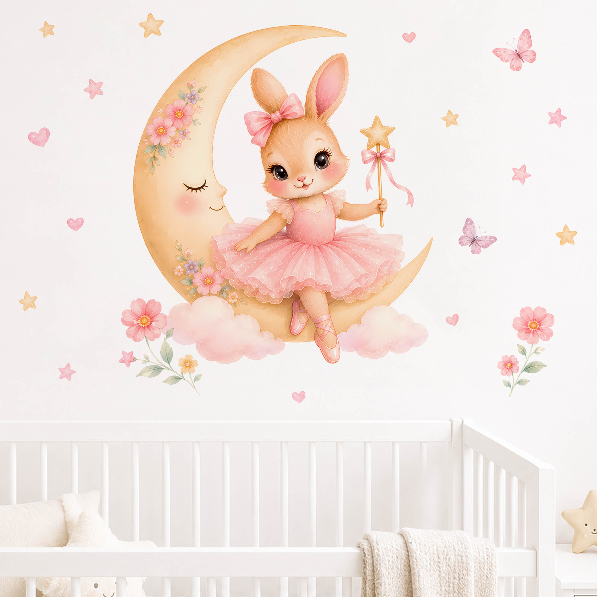 Watercolor Ballerina Bunny Moo - огляд і ціна Baby Nursery Vinyl