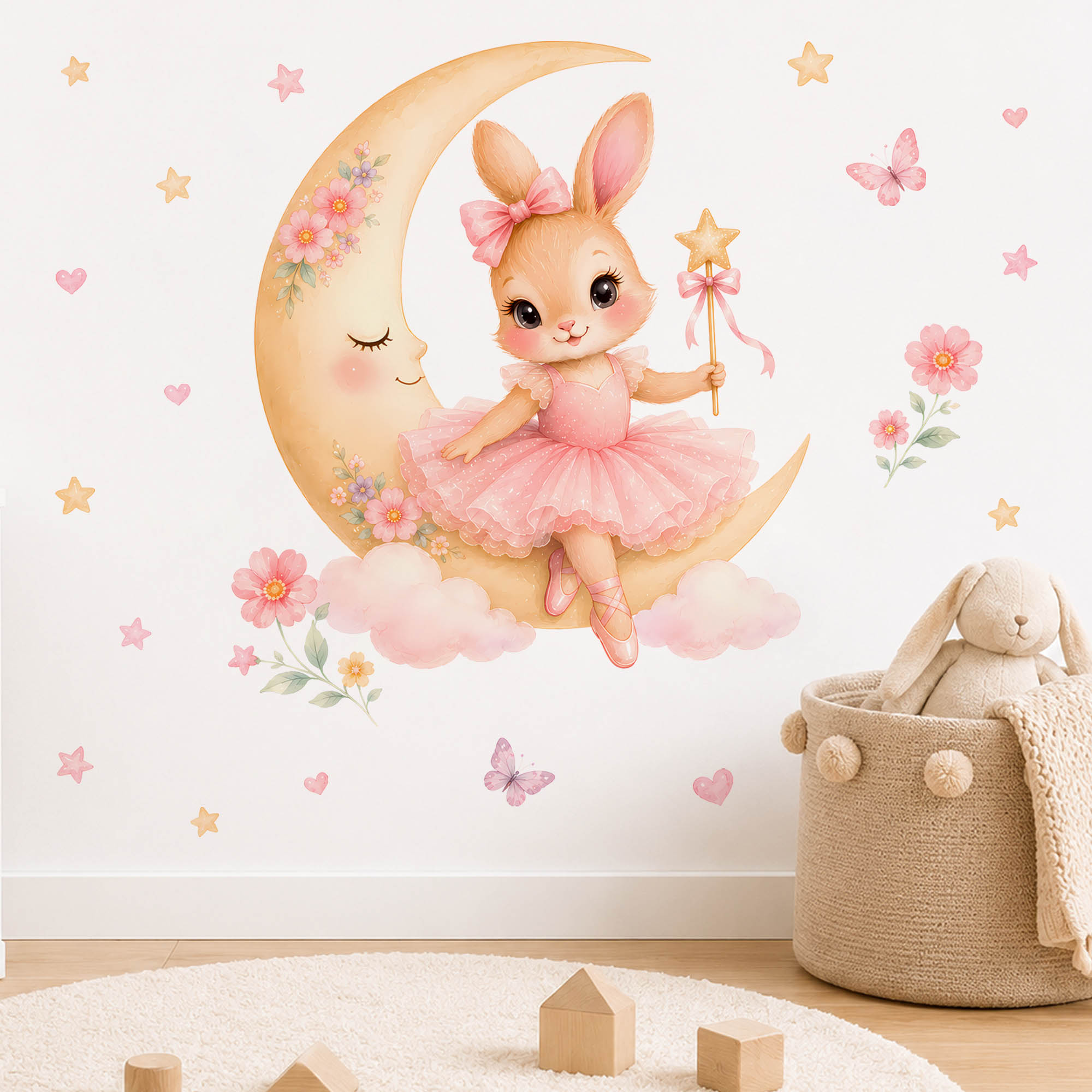 Watercolor Ballerina Bunny Moo - огляд і ціна Baby Nursery Vinyl