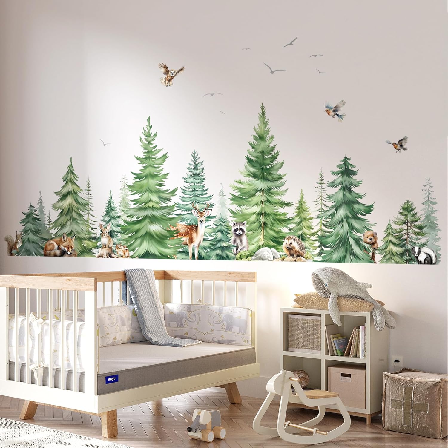 Large Watercolor Pine Tree Ani - огляд і ціна Baby Nursery Plants