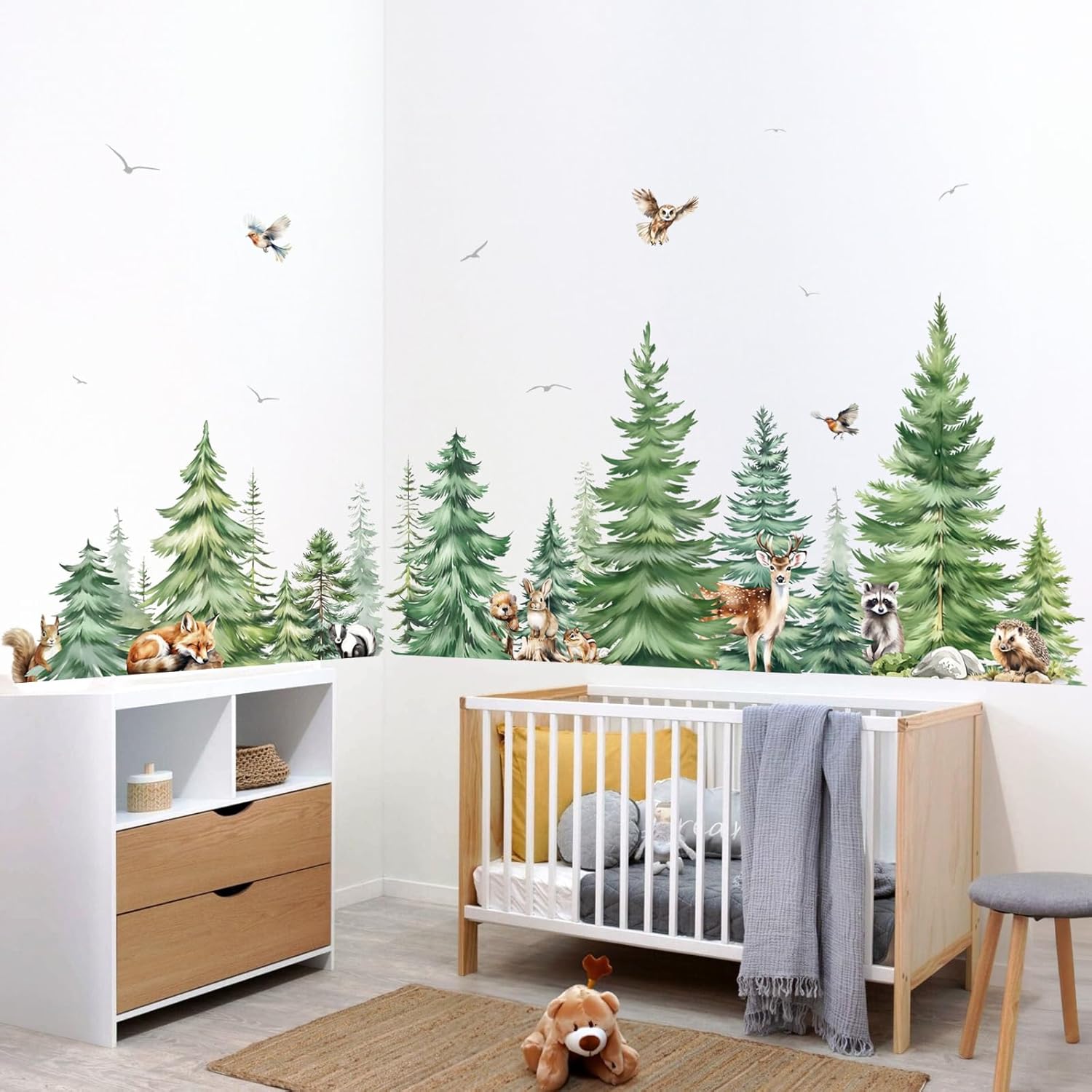 Large Watercolor Pine Tree Ani - огляд і ціна Baby Nursery Plants