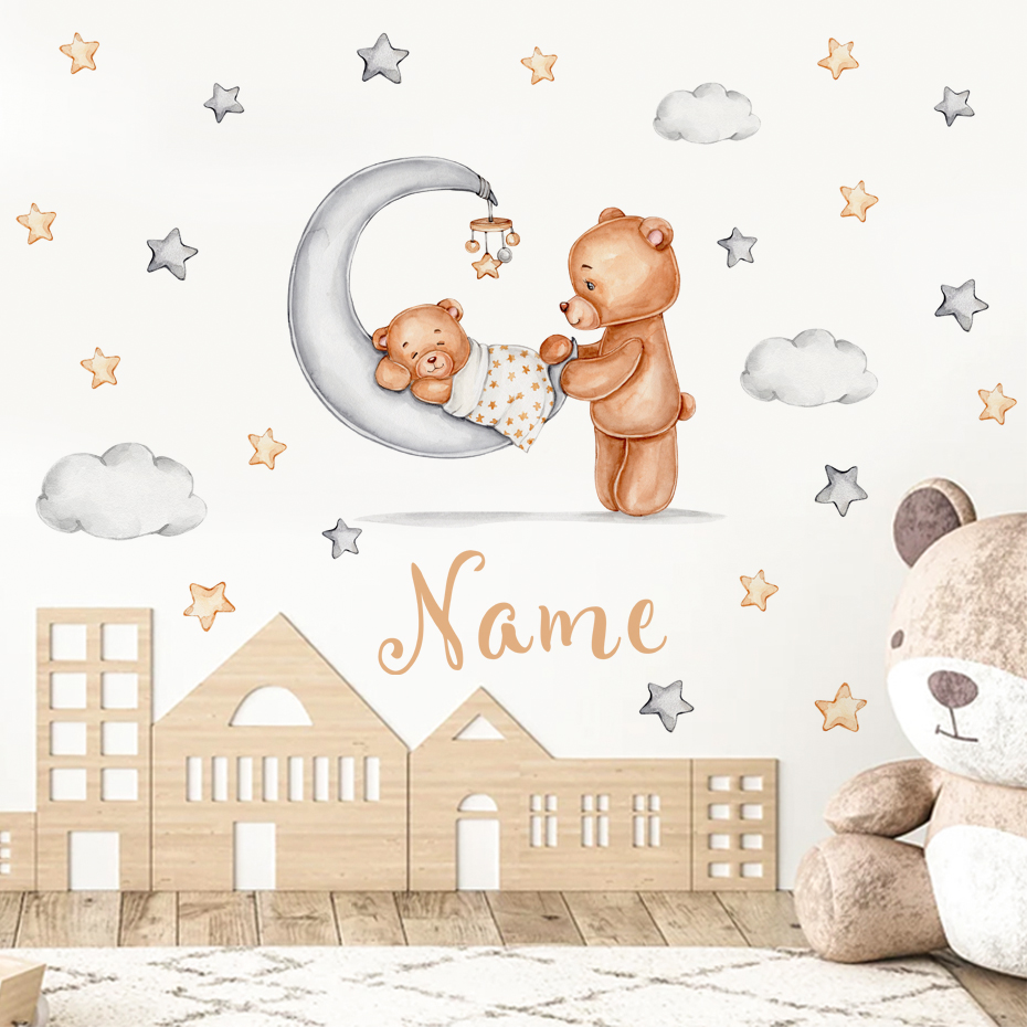 Custom Name Cartoon Bear Moon  - огляд і ціна Baby Nursery Set Furniture
