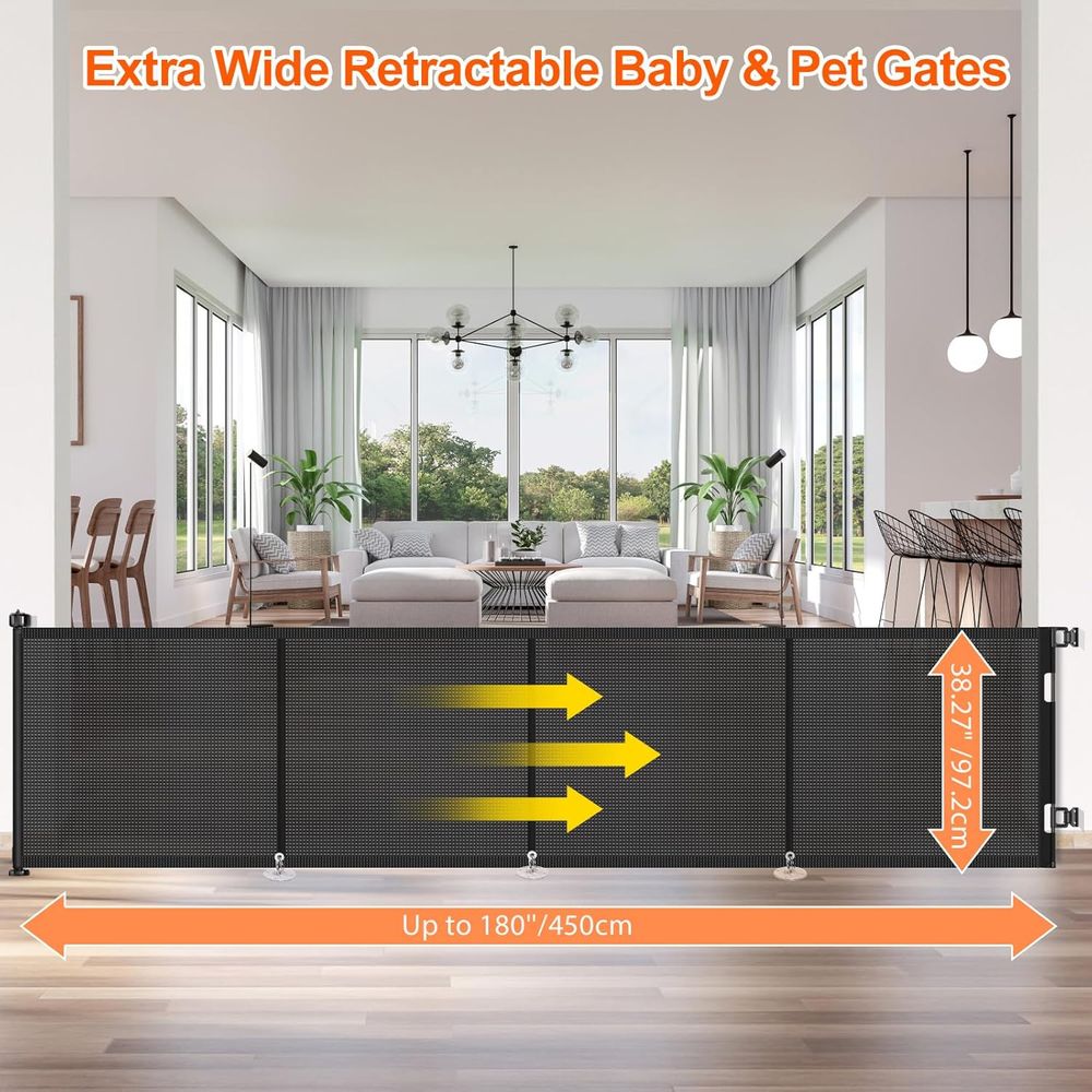 Upgrade 180 inch Retractable B - огляд і ціна Baby Gate Extra Wide