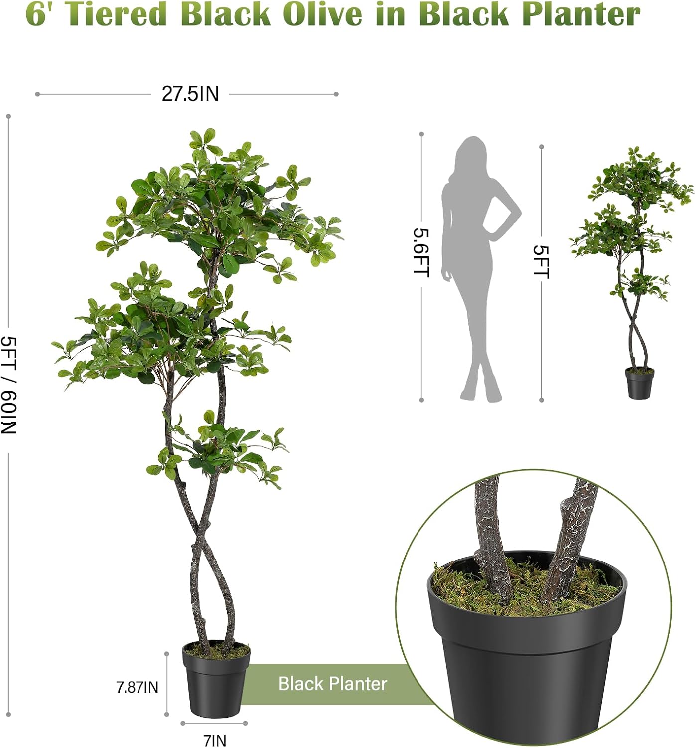 Artificial Plants Indoor, 5/6  - огляд і ціна Baby Nursery Plants