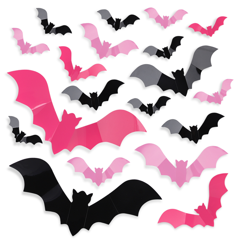 24/48Pcs Halloween Pink Bats W - огляд і ціна Baby Nursery Vinyl