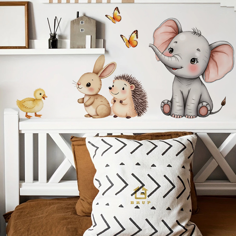 Cartoon Animal Wall Sticker -  - огляд і ціна Baby Nursery Vinyl