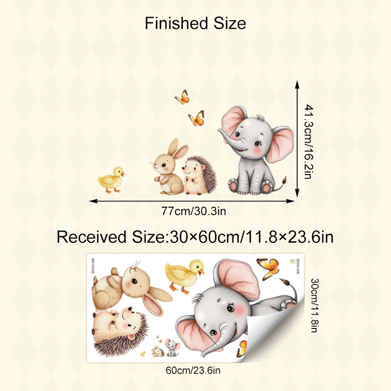 Cartoon Animal Wall Sticker -  - огляд і ціна Baby Nursery Vinyl