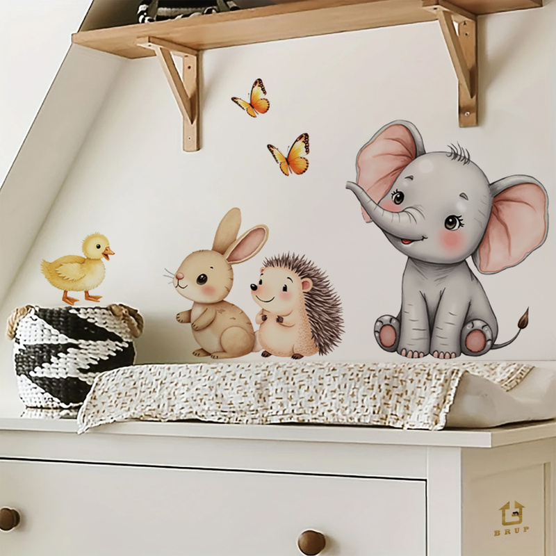 Cartoon Animal Wall Sticker -  - огляд і ціна Baby Nursery Vinyl