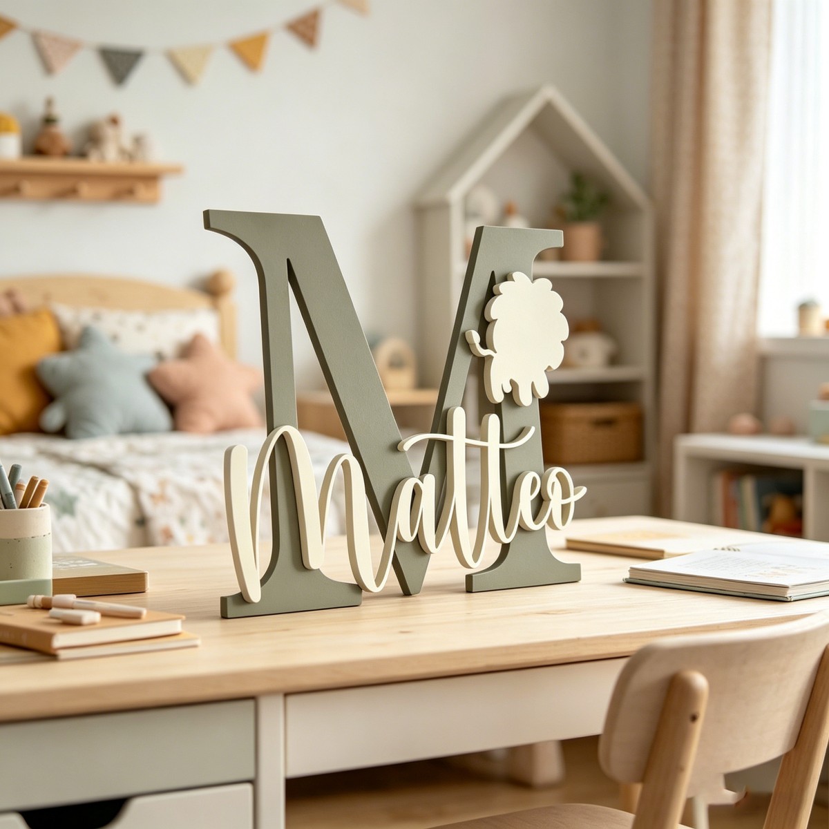 1Pc Custom Lion Name & Initial - огляд і ціна Baby Nursery Usa