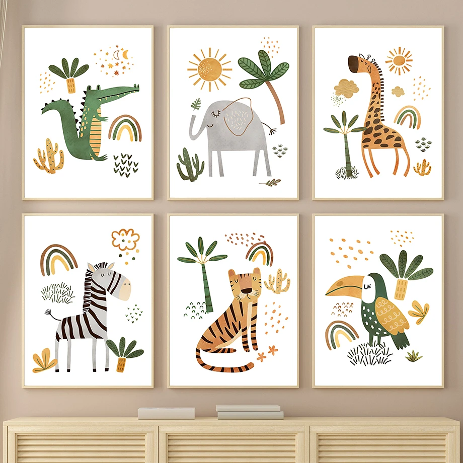 Giraffe Elephant Tiger Zebra T - огляд і ціна Baby Nursery Plants