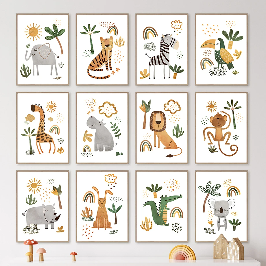 Giraffe Elephant Tiger Zebra T - огляд і ціна Baby Nursery Plants