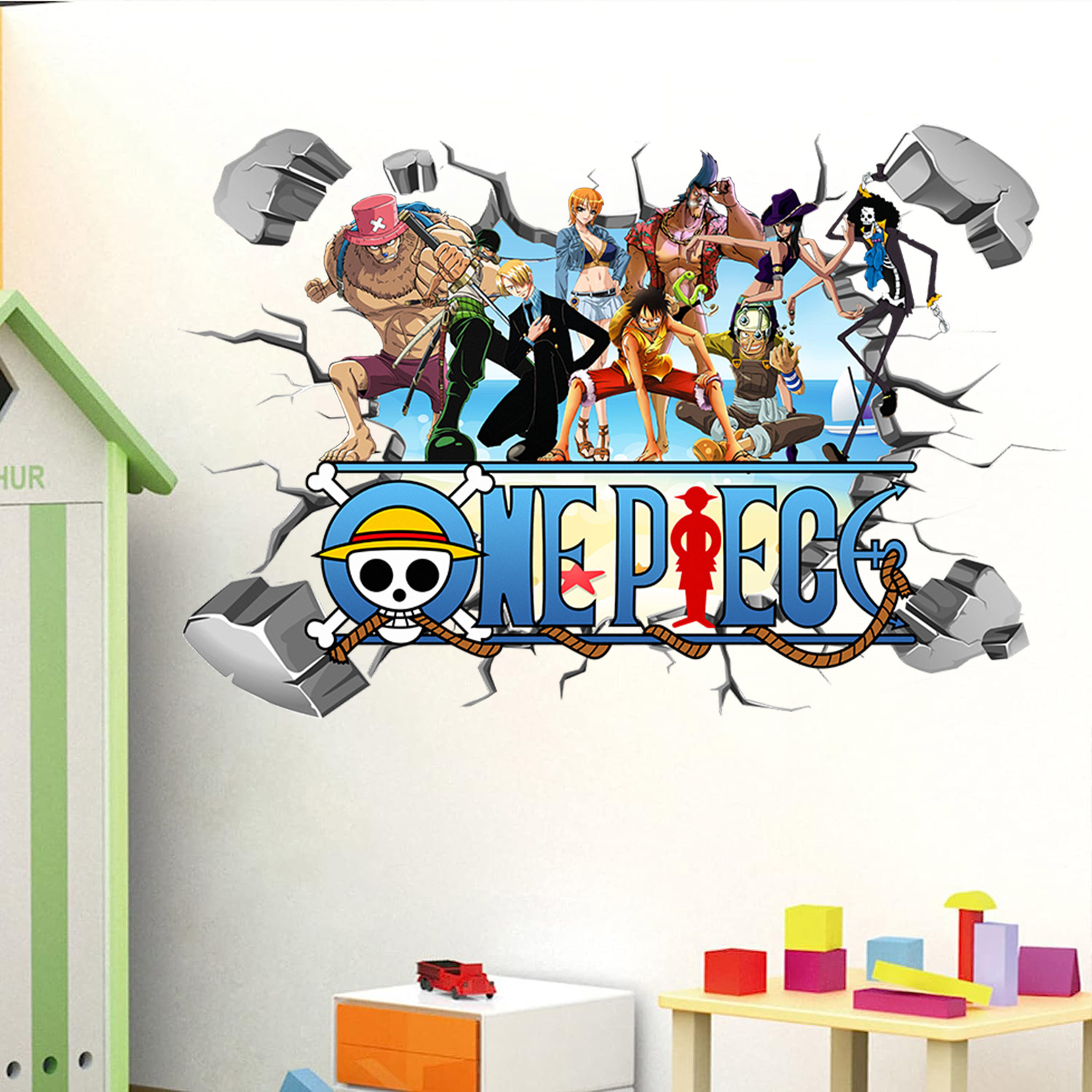 Cartoon One Piece Luffy 3D Wal - огляд і ціна Baby Nursery Vinyl