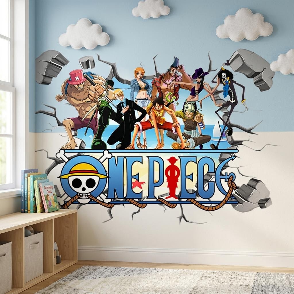 Cartoon One Piece Luffy 3D Wal - огляд і ціна Baby Nursery Vinyl