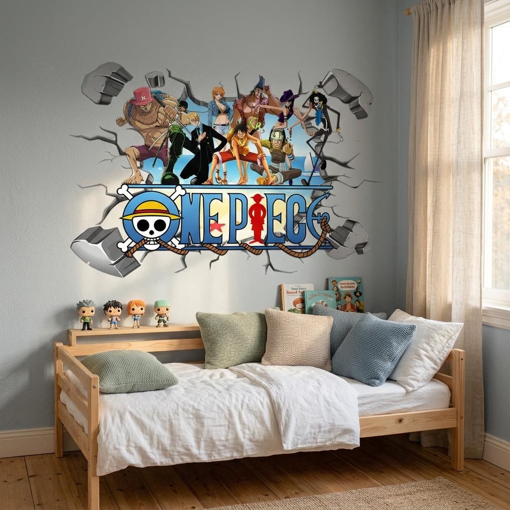 Cartoon One Piece Luffy 3D Wal - огляд і ціна Baby Nursery Vinyl