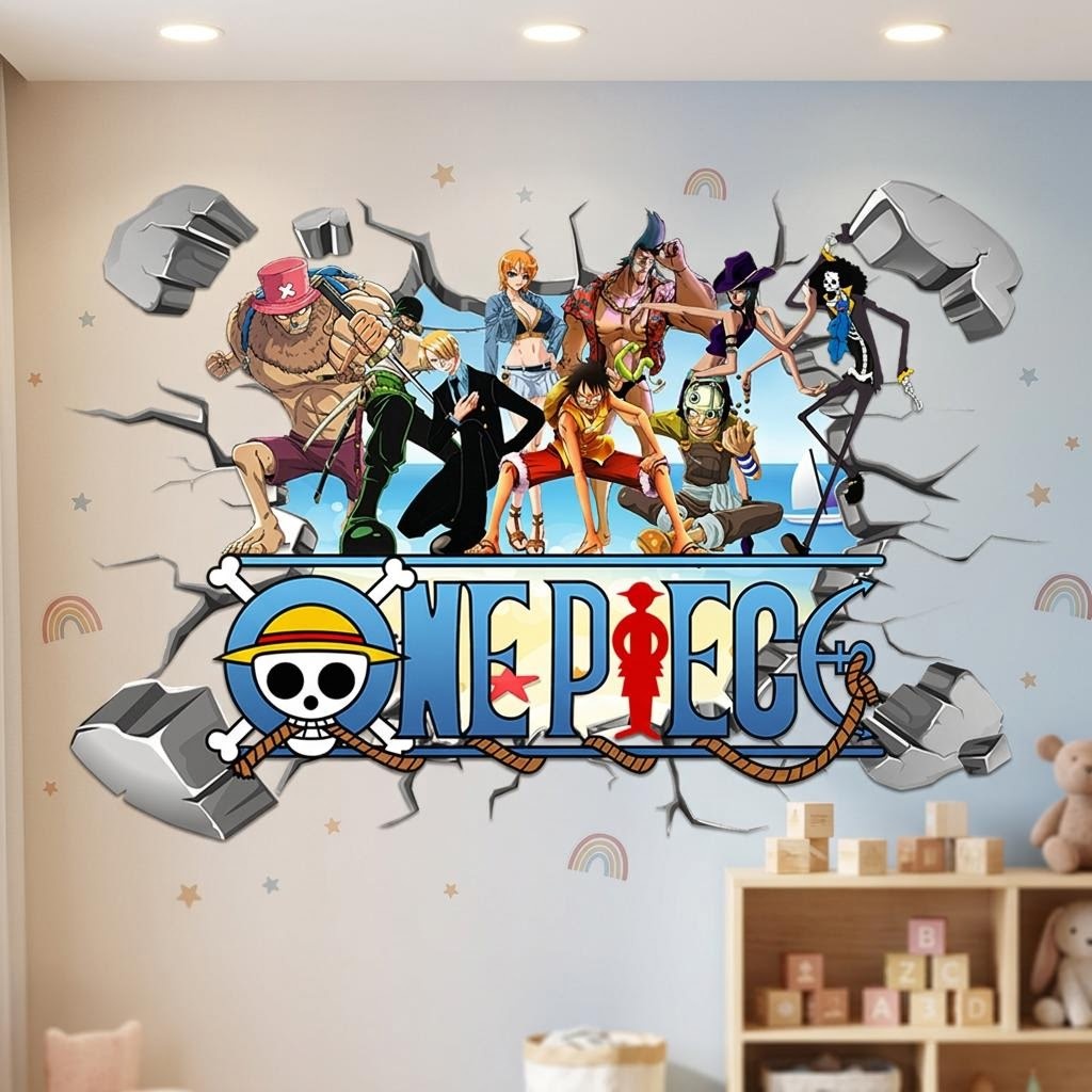 Cartoon One Piece Luffy 3D Wal - огляд і ціна Baby Nursery Vinyl