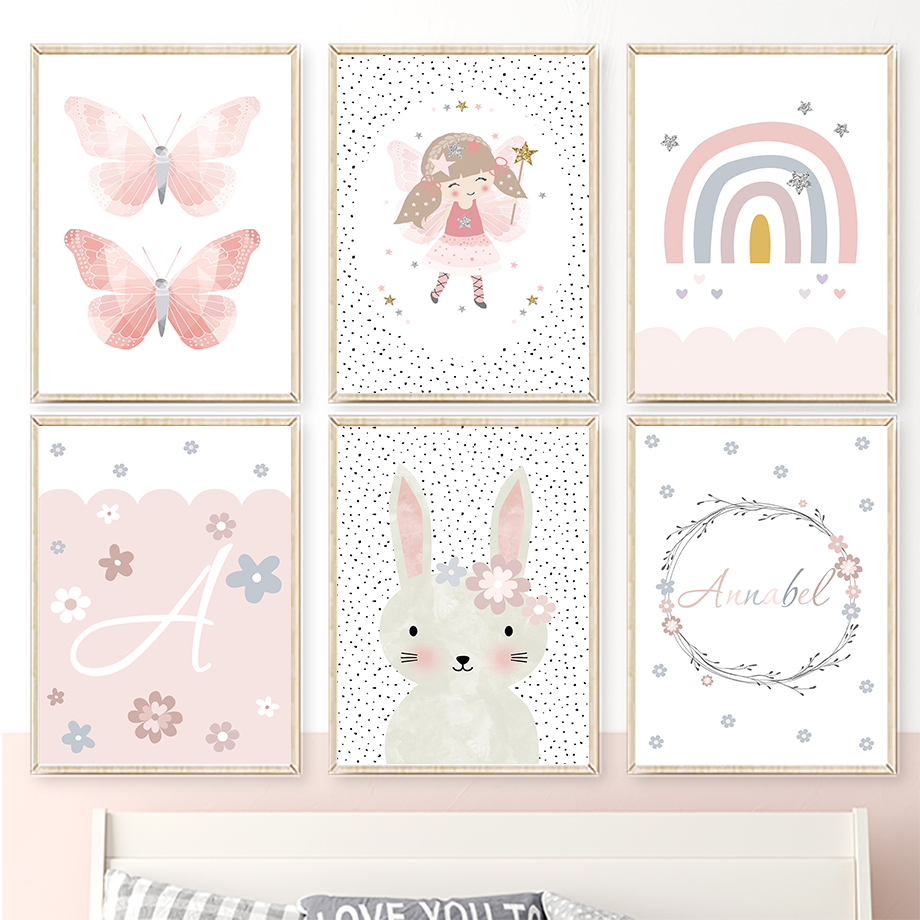 Cute Girl Rabbit Flower Butter - огляд і ціна Baby Nursery Posters