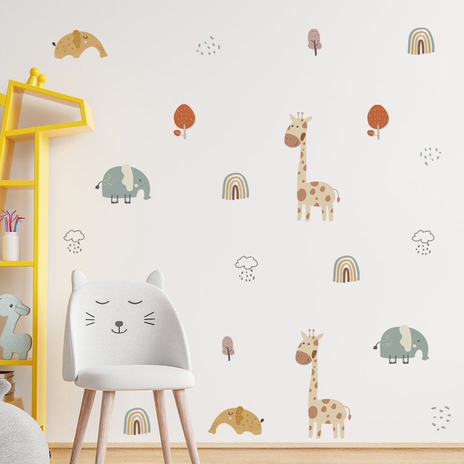 Cartoon Giraffe Elephant Anima - огляд і ціна Baby Nursery Plants