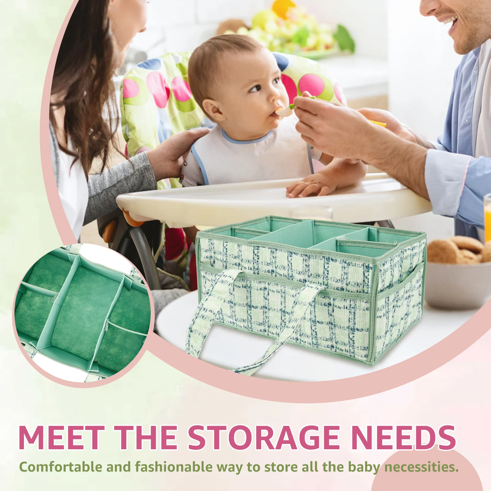 Baby Diaper Caddy Bag Portable - огляд і ціна Baby Nursery Handles