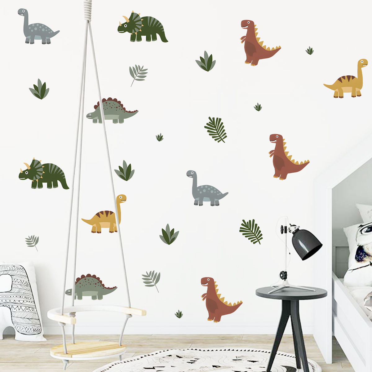 Cartoon Cute Dinosaur Leaf Ani - огляд і ціна Baby Nursery Vinyl