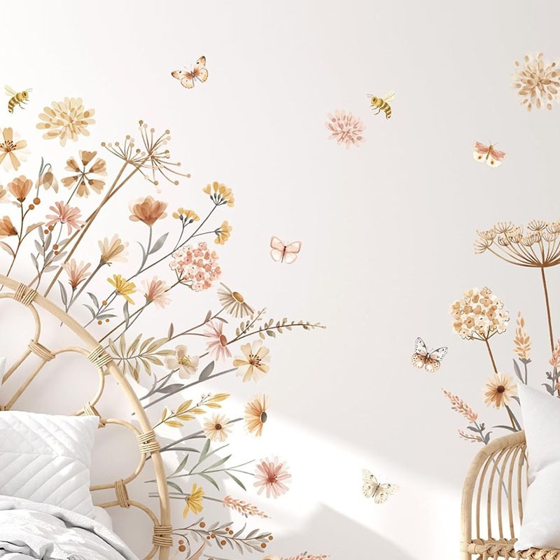 Boho Dandelion Flower Wall Sti - огляд і ціна Baby Nursery Plants
