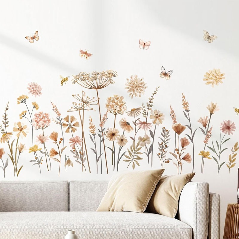 Boho Dandelion Flower Wall Sti - огляд і ціна Baby Nursery Plants