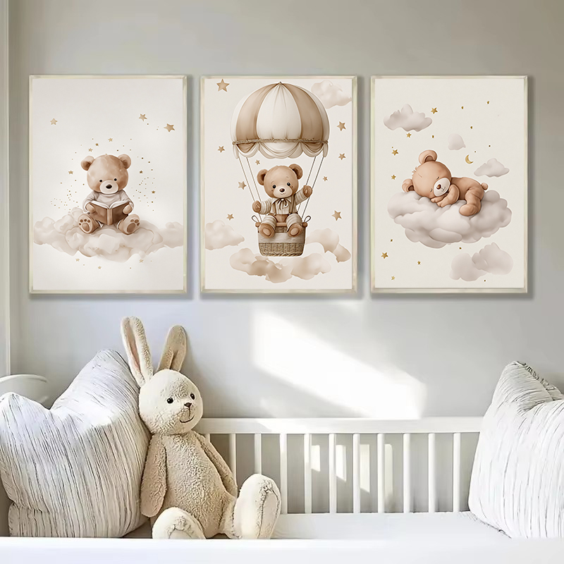 3pcs/set Bohemian Teddy Bear A - огляд і ціна Baby Nursery Posters
