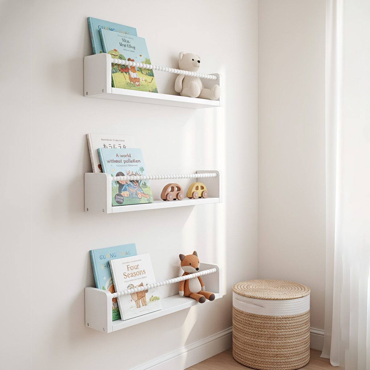 Wood Nursery Book Shelves, 15. - огляд і ціна Baby Nursery Shelves